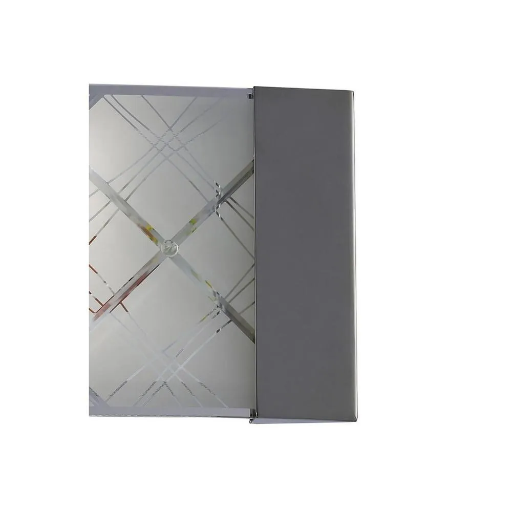 Netlighting Aries Flush Wall Lamp 2 Light Polished Chrome Glass in Grey 6