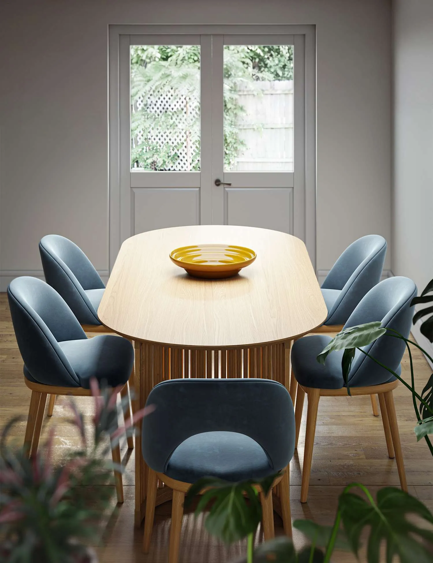 Corndell Set of 2 Kingsbridge Dining Chairs With Light Legs Blue