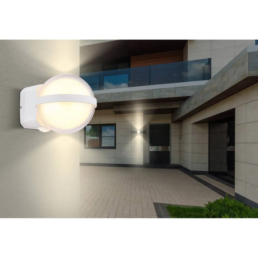 Netlighting Illi Outdoor Globe Wall Lamp White Matt IP54 LED 3000K 5