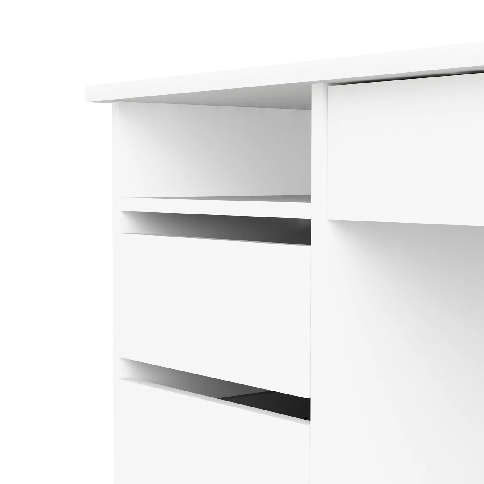 Furniture To Go Function Plus 4 Drawer Desk Handles Drawer in White 6