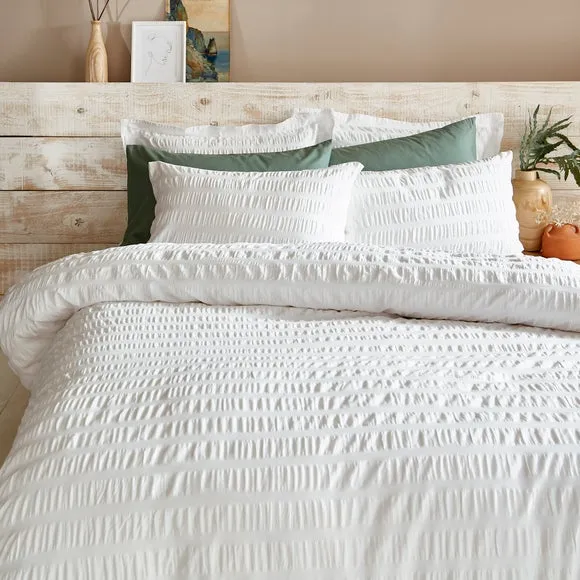 Aria Seersucker 100% Cotton Duvet Cover & Pillowcase Set 3