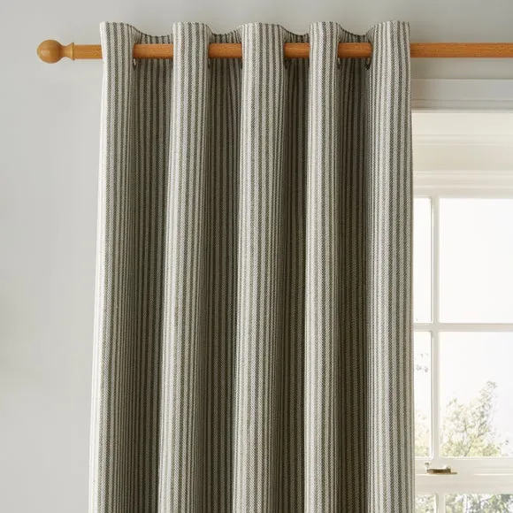 Churchgate Herringbone Stripe Eyelet Curtains 1