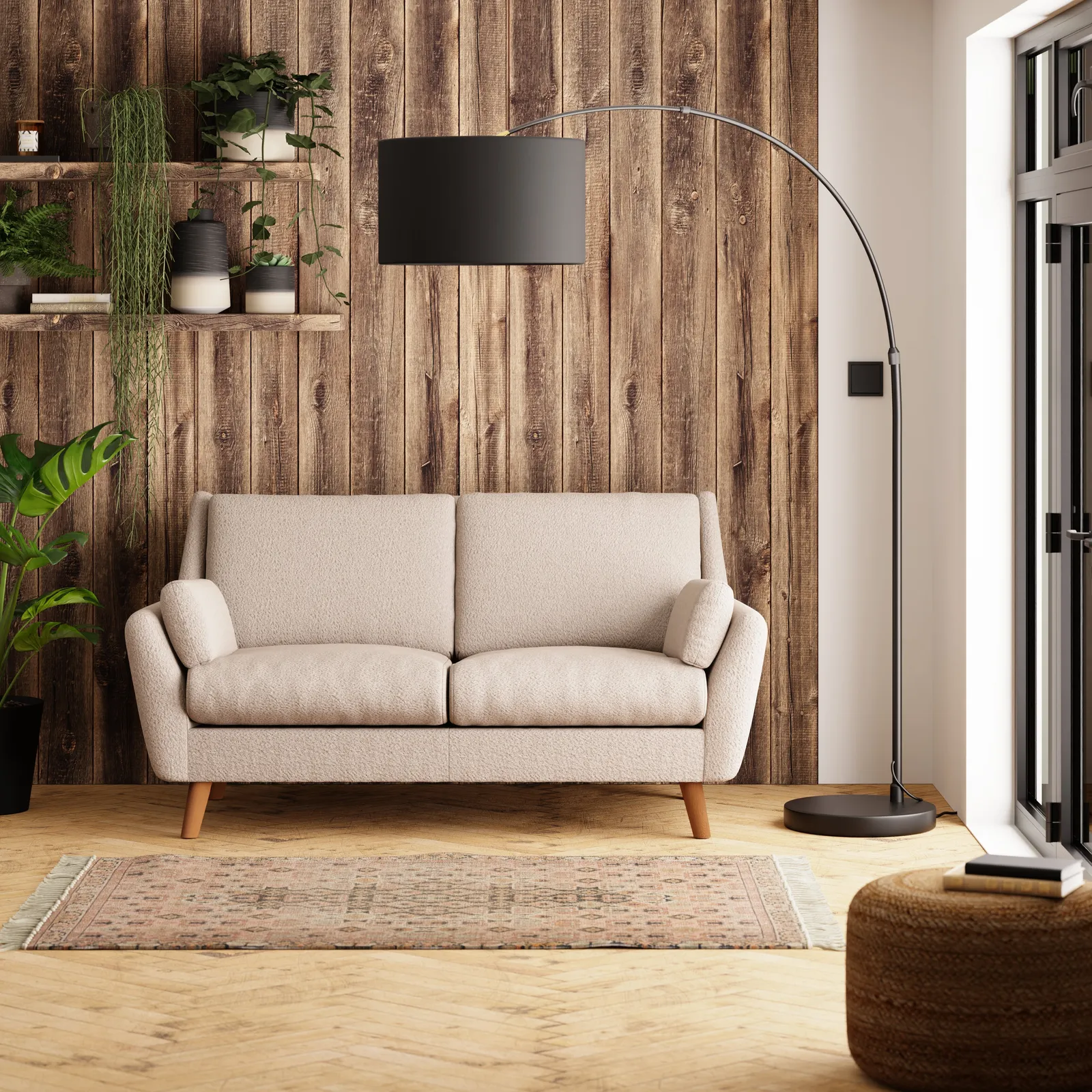 Milo Chunky Boucle 2 Seater Sofa Beige