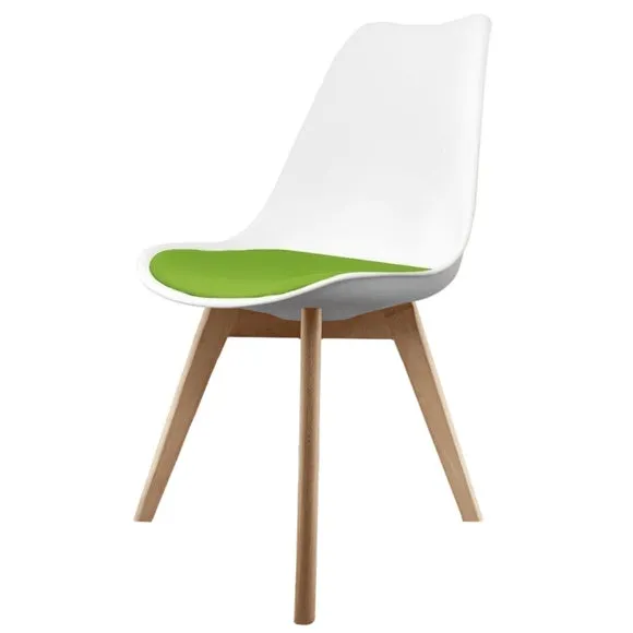 Fusion Living Soho White Plastic Dining Chair with Squared Legs 2