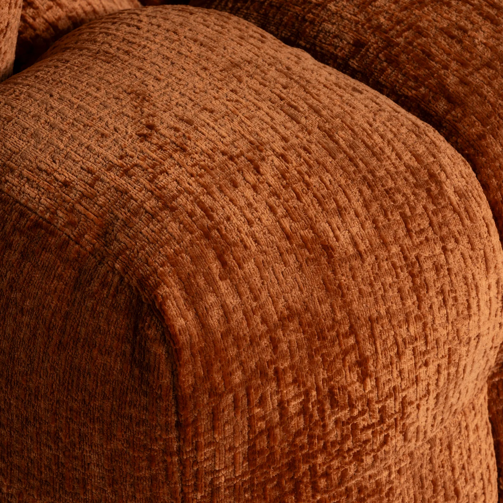 Lenor Textured Fabric Occasional Armchair, Orange Boucle | Barker & Stonehouse 6