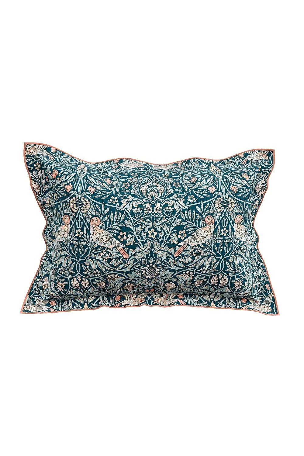 Morris & Co 'Bird' Cotton Duvet Cover Set in Blue 4