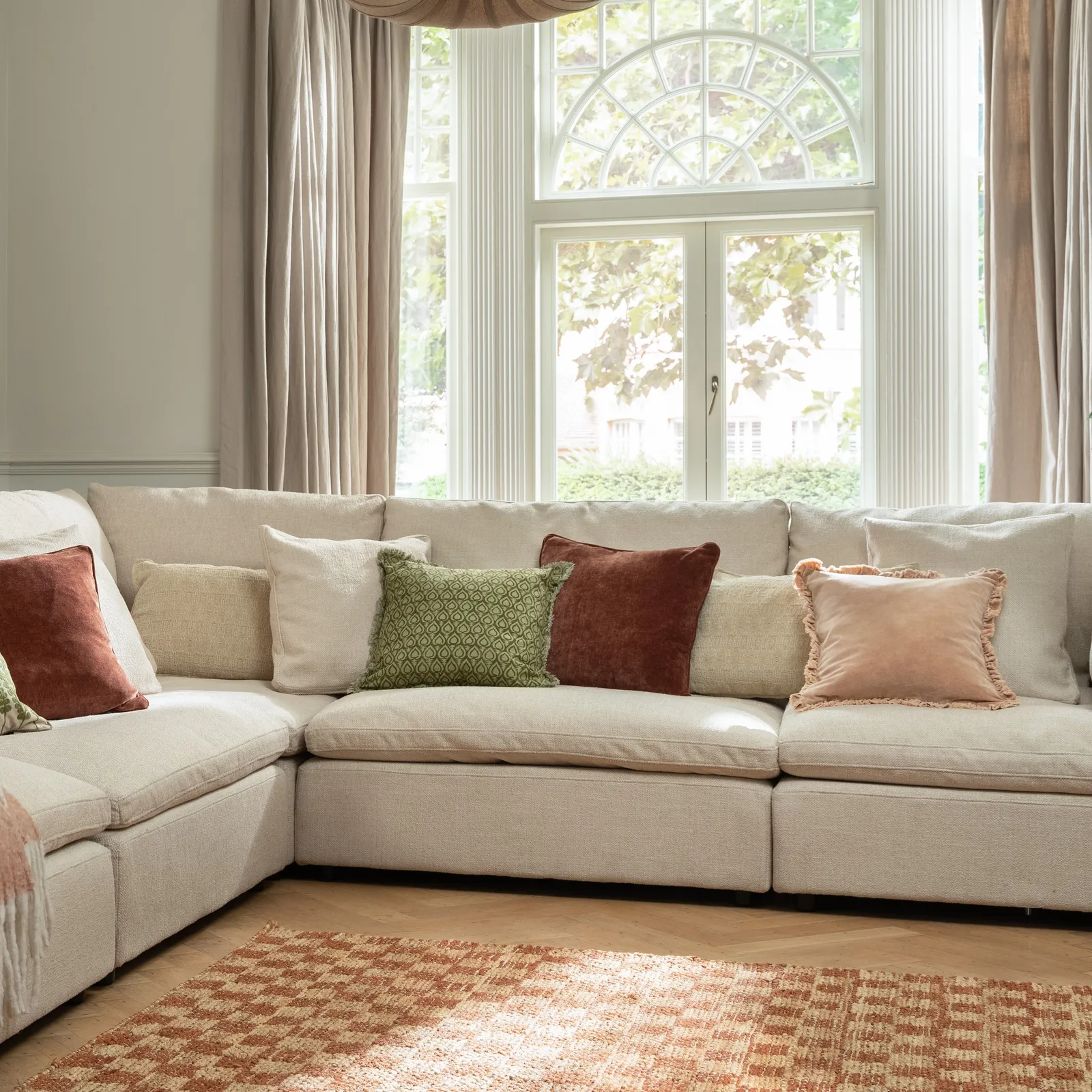 Maroc Sand Cushion, Square, Neutral Cotton | Barker & Stonehouse 3