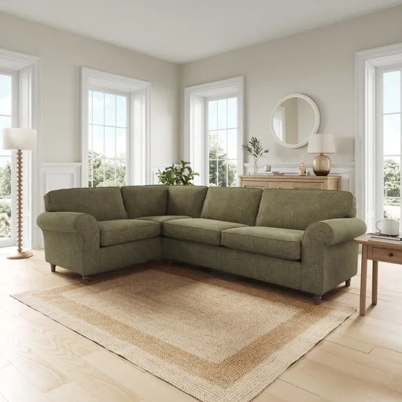 Flori Soft Chenille Corner Sofa 1