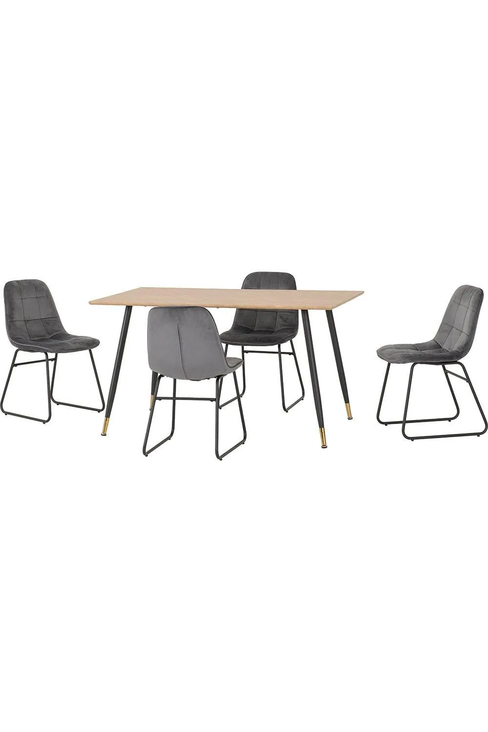 Seconique Hamilton Medium Dining Set with Lukas Chairs in Grey 2