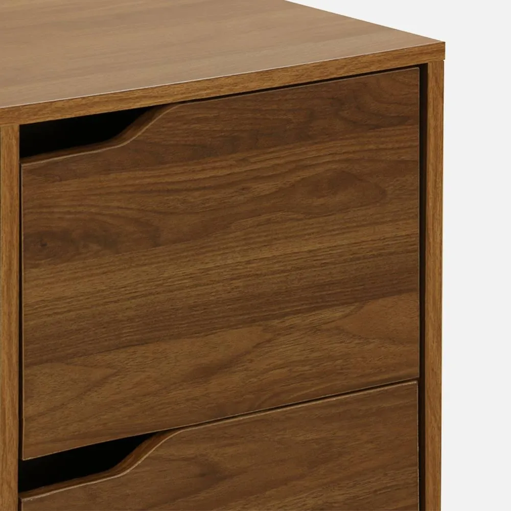 sweeek 2-drawer Desk With Vintage Walnut Effect in Dark Brown 3