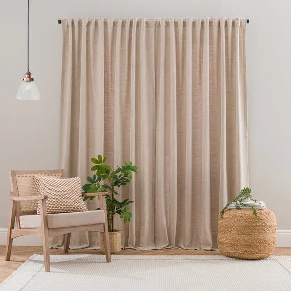 Zia Linen Look Multi Header Unlined Curtains 5