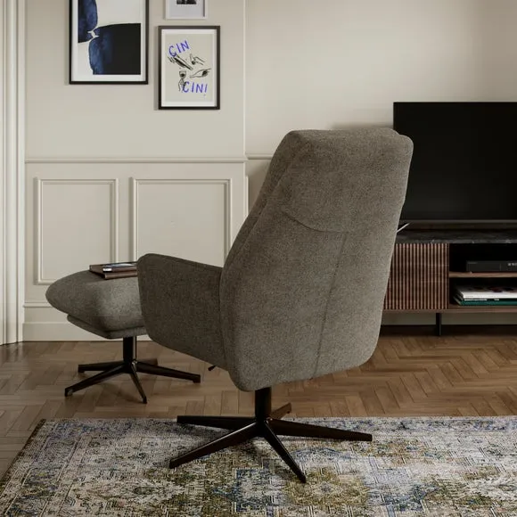 Brook Basketweave Swivel Chair and Footstool 2