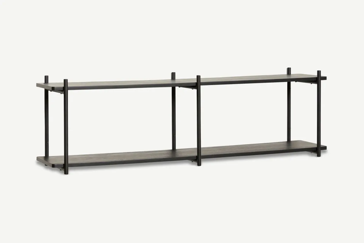 Huebsch 2-Tier Shelf, Extra Large, Black Ash 