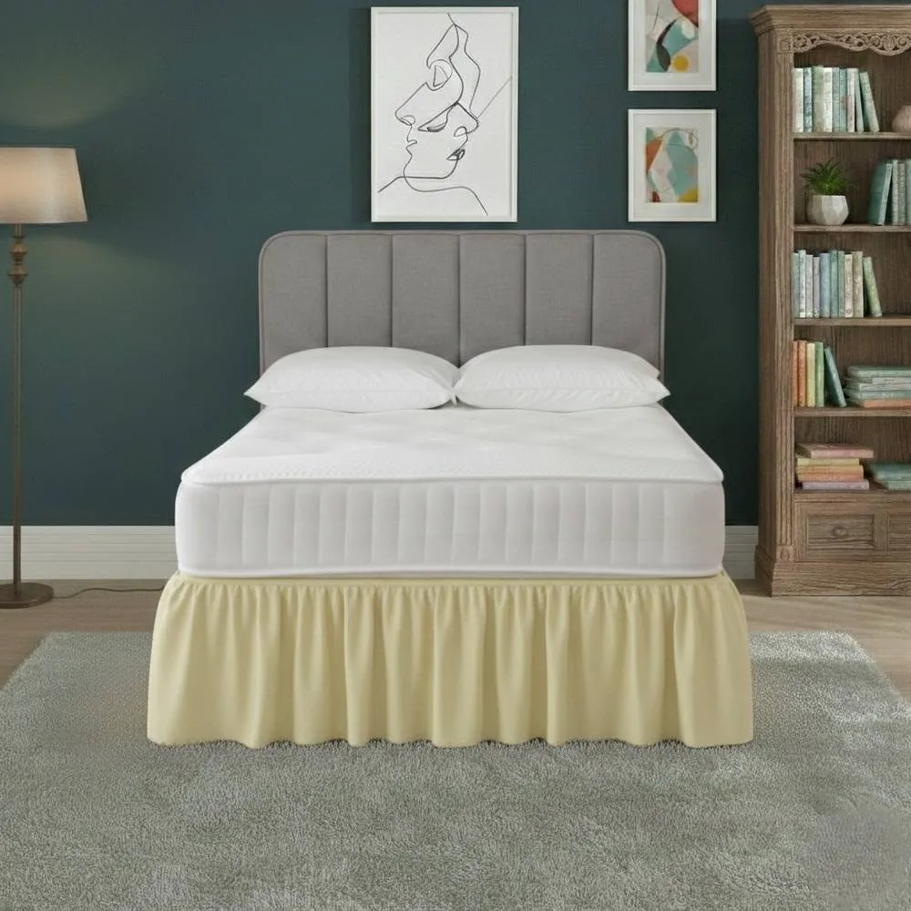 Snug City Base Valance Polycotton Sheet for Divan Beds Easy Care Bed Base Cover in Lemon