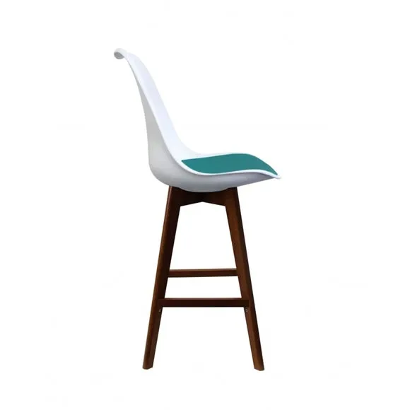 Fusion Living Soho White Plastic Bar Stool 4