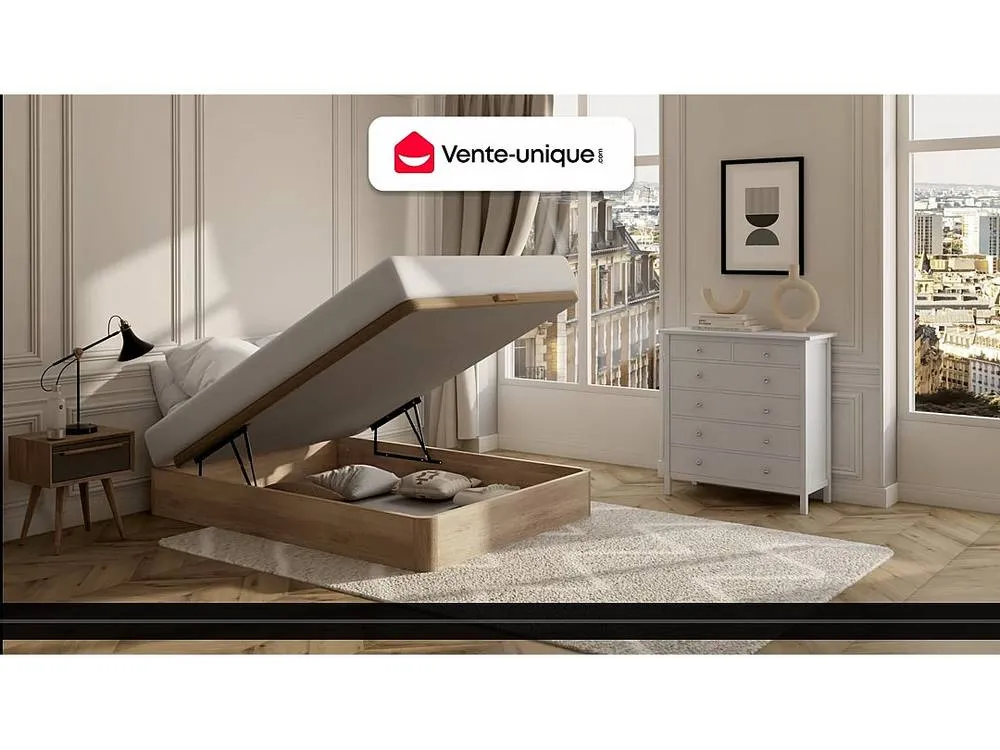 Vente-unique Ottoman Storage Bed Base - 160 X 200 Cm - Matt Black - HESTIA By YSMÉE 4