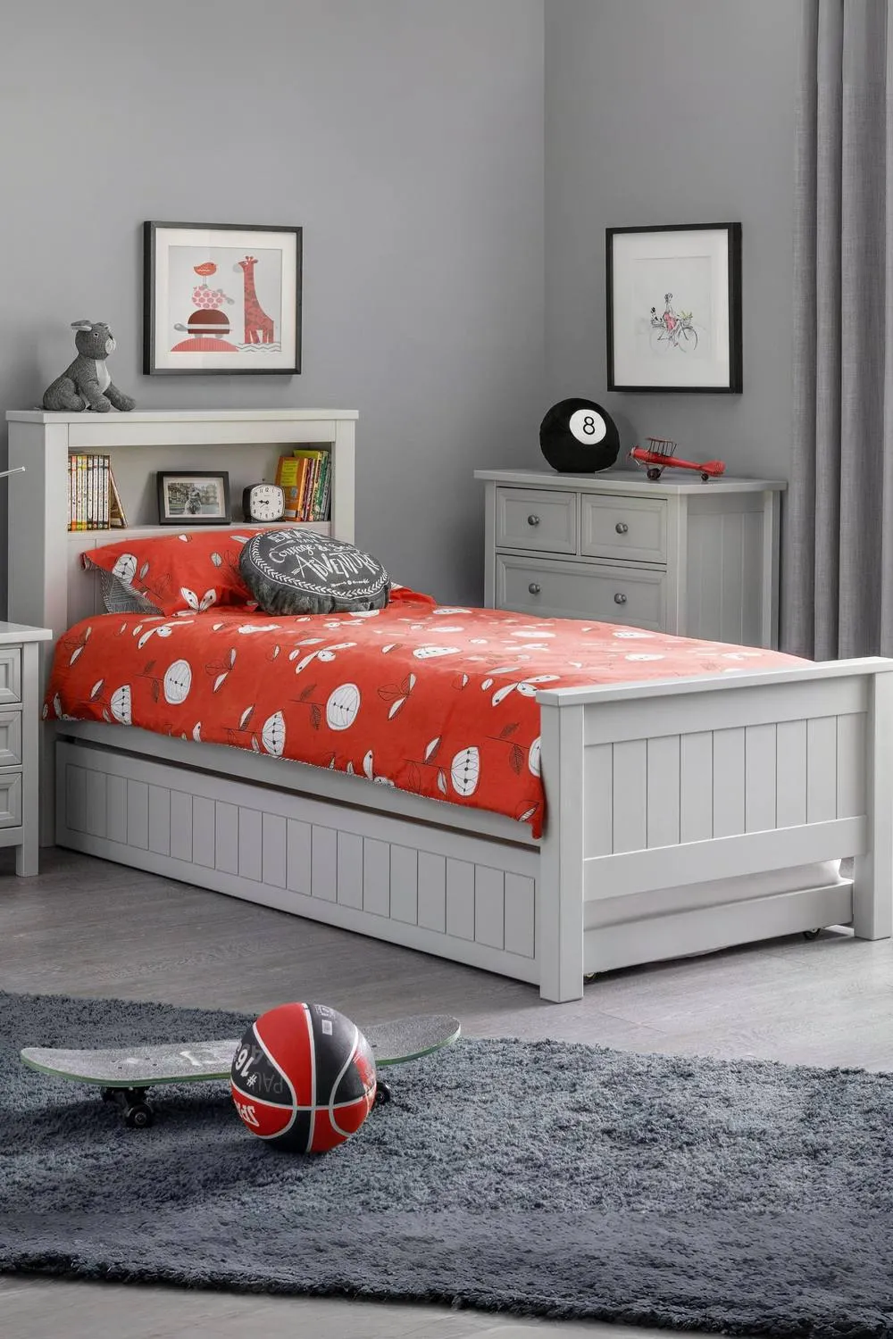 Julian Bowen Maine Bookcase Bed in Grey 2