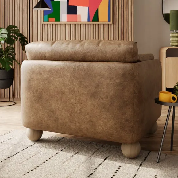 Armitage Soft Faux Leather Snuggle Chair with Ball Feet 2