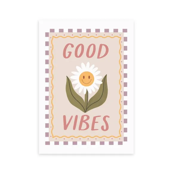 East End Prints Good Vibes Daisy Print by Kid of the Village 2