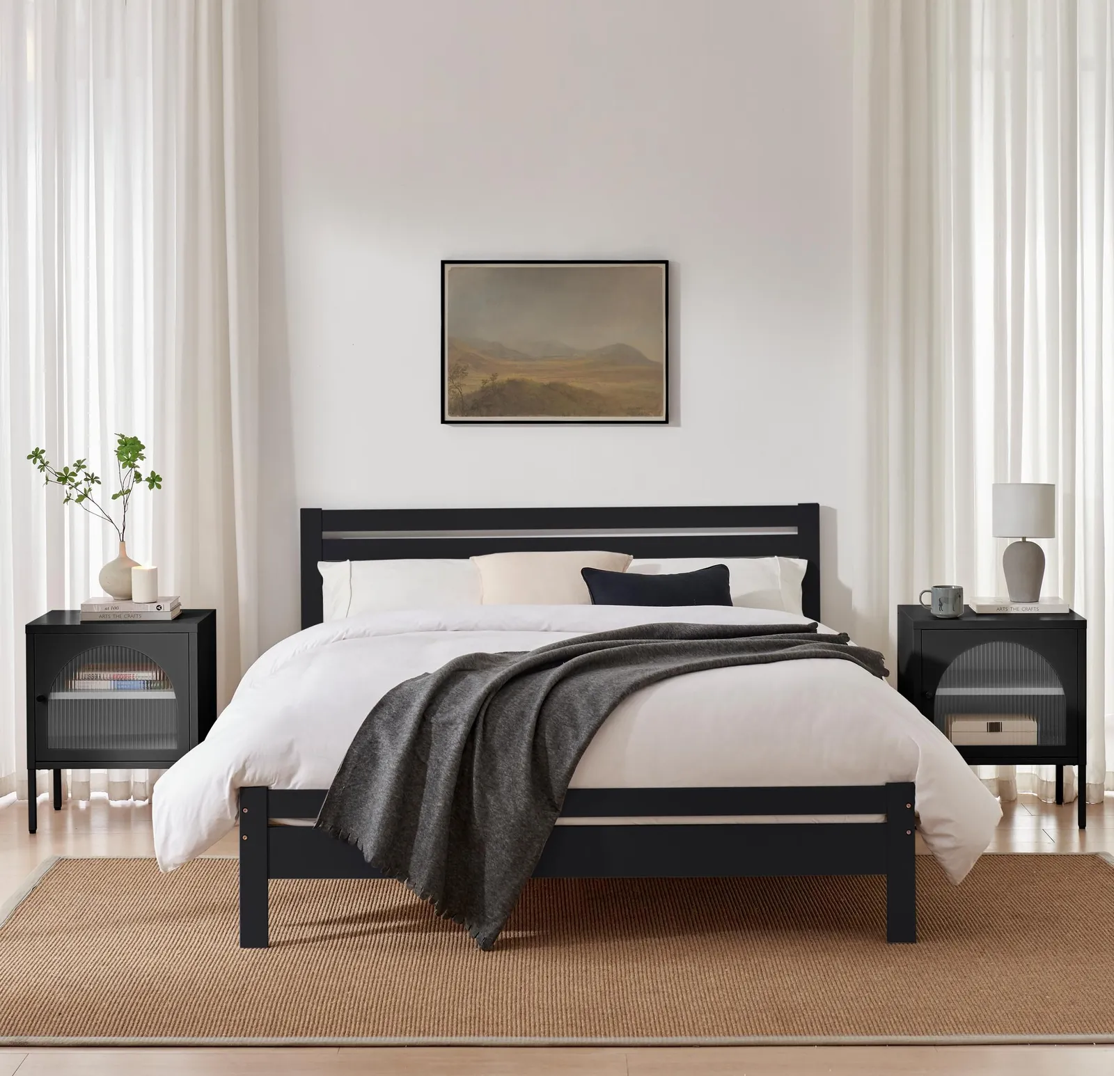 FurnitureboxUK Declan Solid Pine King Size Bed Frame in Dark Grey 2