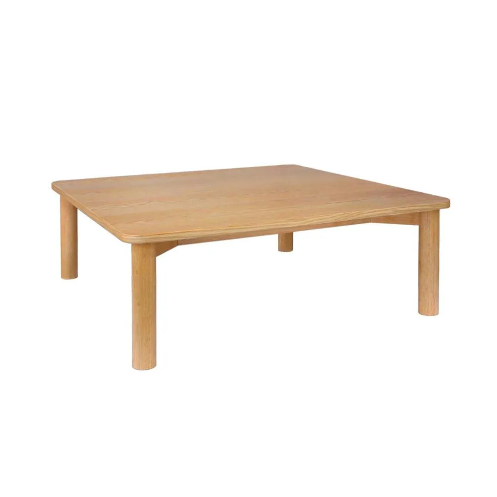 sweeek Square coffee table in hevea wood oak veneer in Brown 2