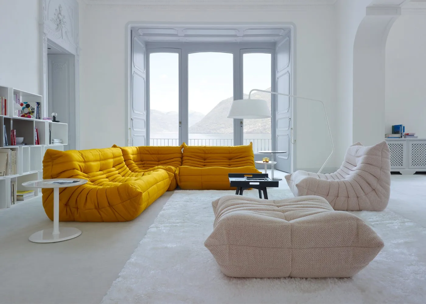 Ligne Roset Togo Footstool in Capa Vert 2