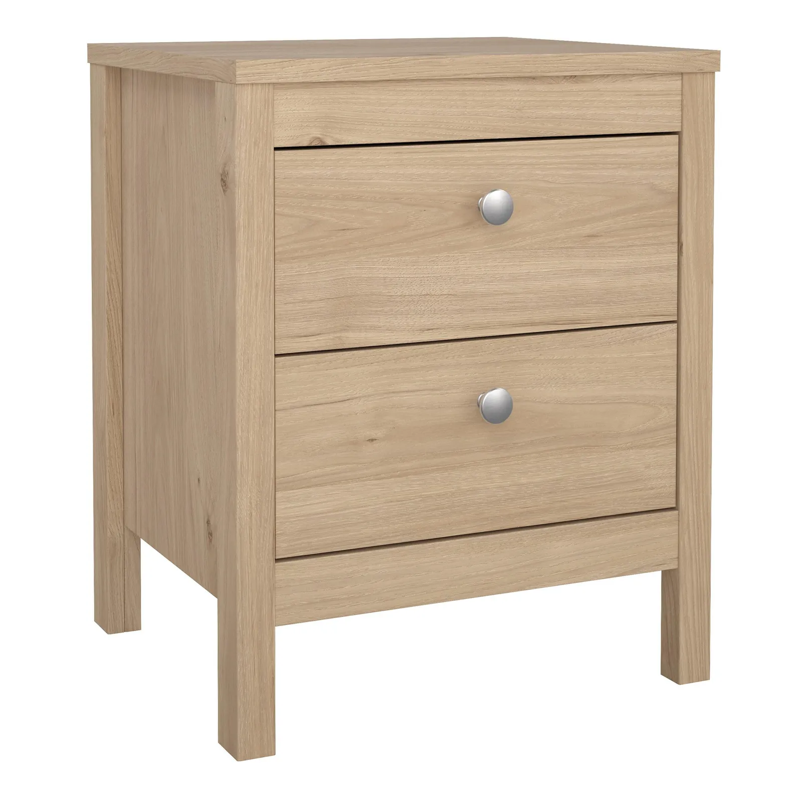 Furniture To Go Madrid Bedside Table 2 Drawers in Jackson Hickory Oak in Light Oak
