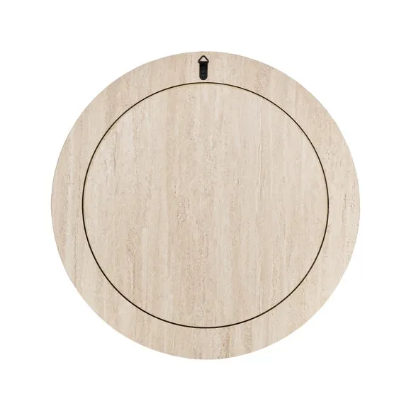 Travertine Effect Veneer Round Wall Mirror 5