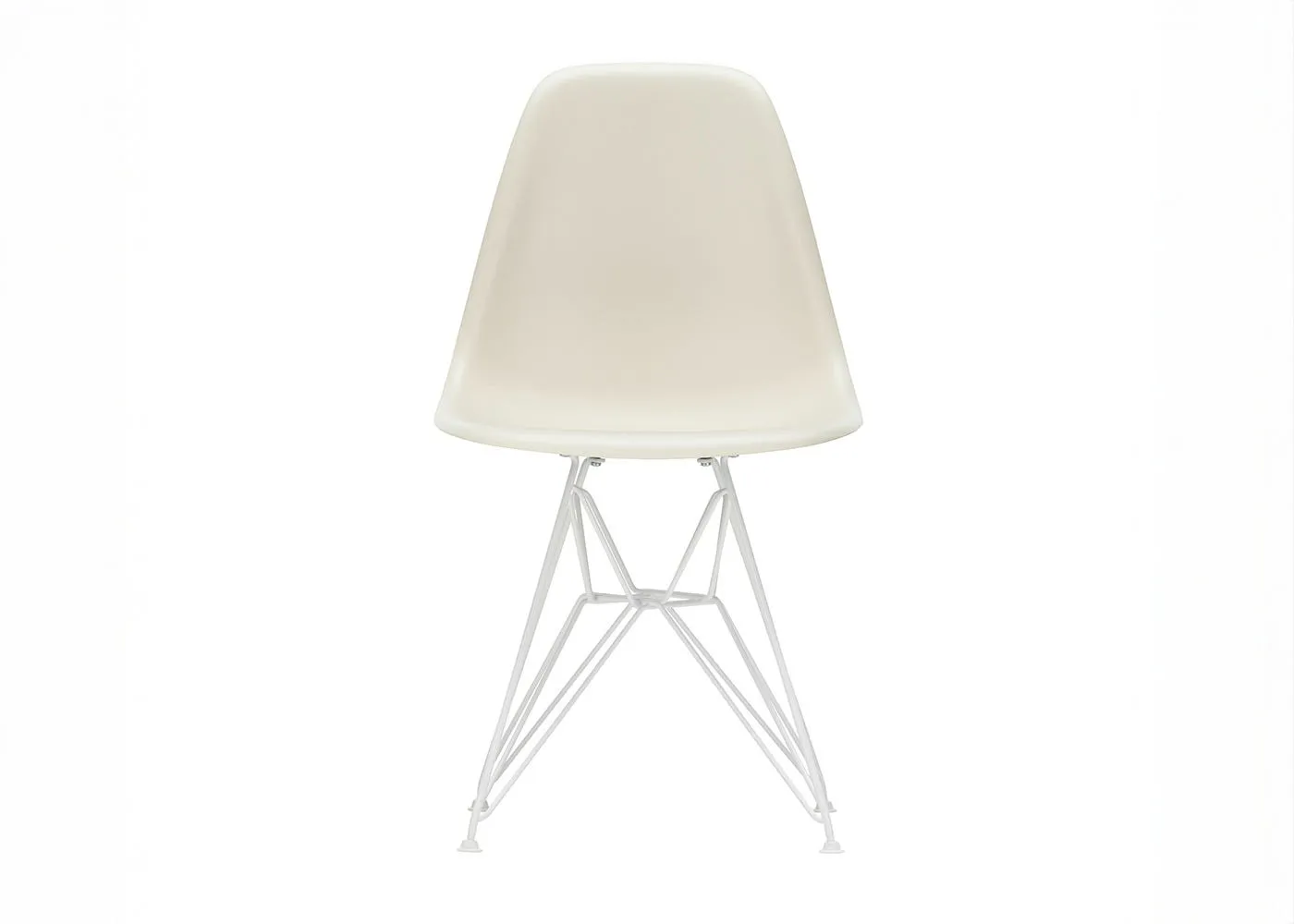Vitra Eames DSR Chair Pebble White Powder Coated Base 04 Glides