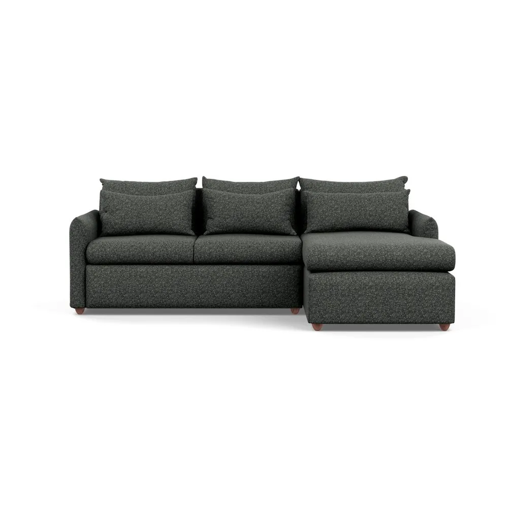 Heal's Pillow Medium Right Hand Corner Chaise Brecon Charcoal Black Feet