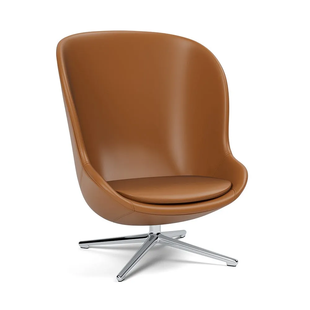 Normann Copenhagen Hyg Lounge Chair High Swivel Alu Ultra Leather 2