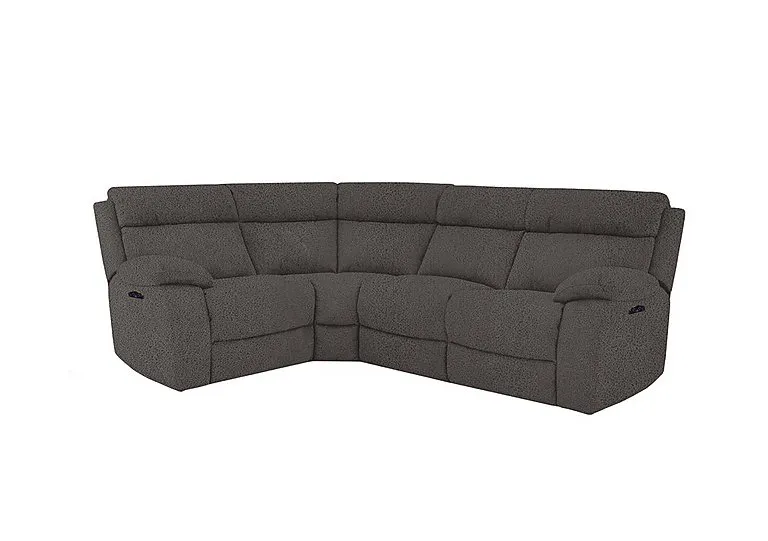 Moreno Small Fabric Manual Recliner Left Hand Facing Corner Sofa - Dark Grey