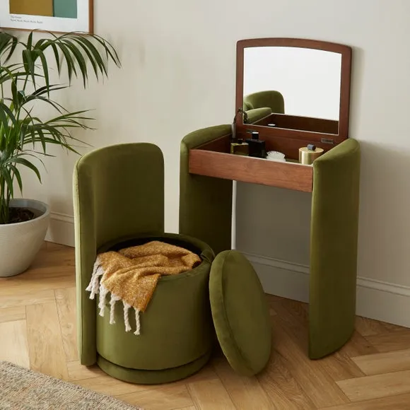 Frankie Compact Dressing Table Set with Mirror and Stool