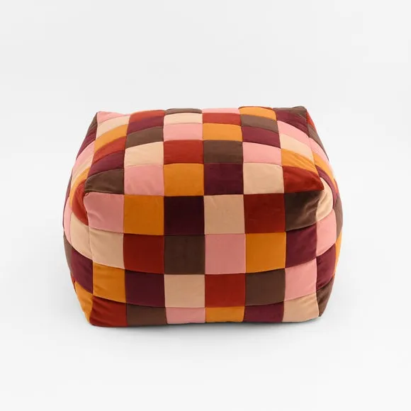 Eliza Patchwork Cube Pouffe 3