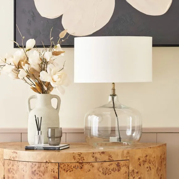 Pacific Lifestyle Corby Glass Table Lamp Base with Henry Cylinder Shade 1