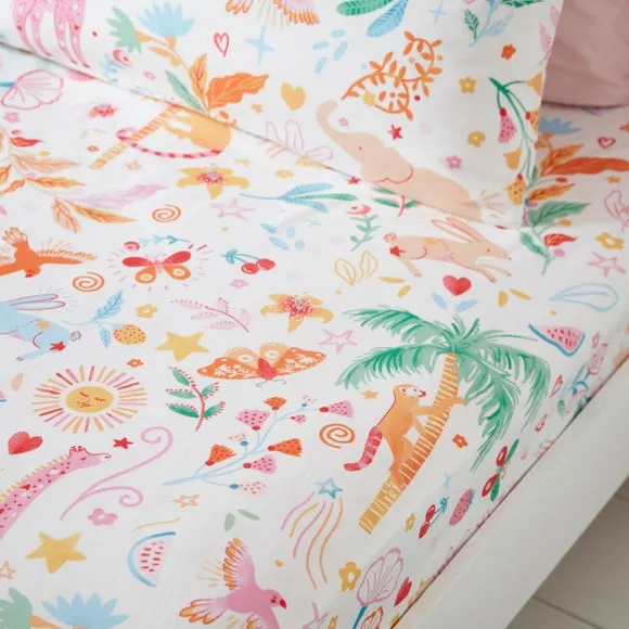 Set of 2 Jungle Fun Fitted Bed Sheets 1