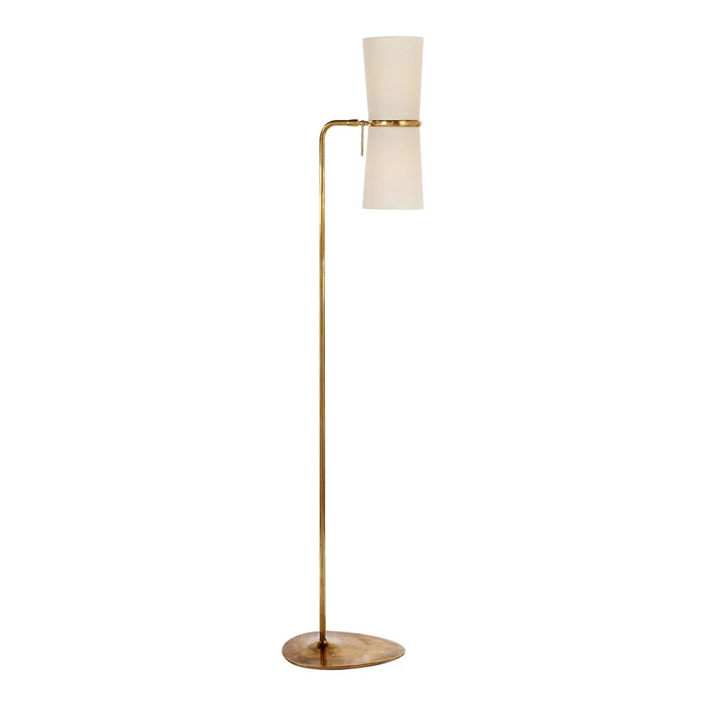 New Works Clarkson Floor Lamp Hand-Rubbed Antique Brass & Linen Shade 2