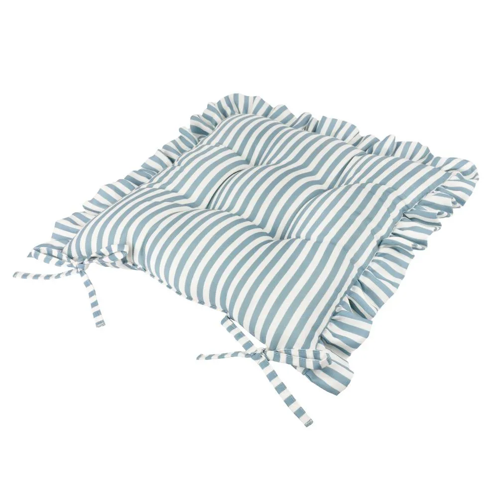 Wylder Millie Ruffle 2 Pack Indoor/Outdoor Seat Pads in Blue 4