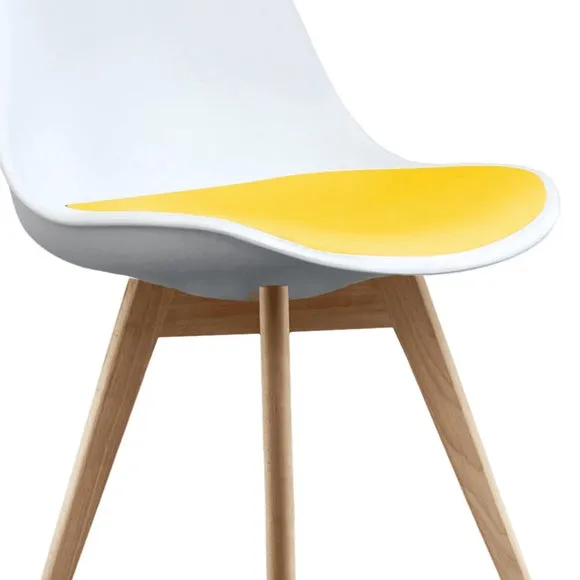Fusion Living Soho White Plastic Dining Chair with Squared Legs 6