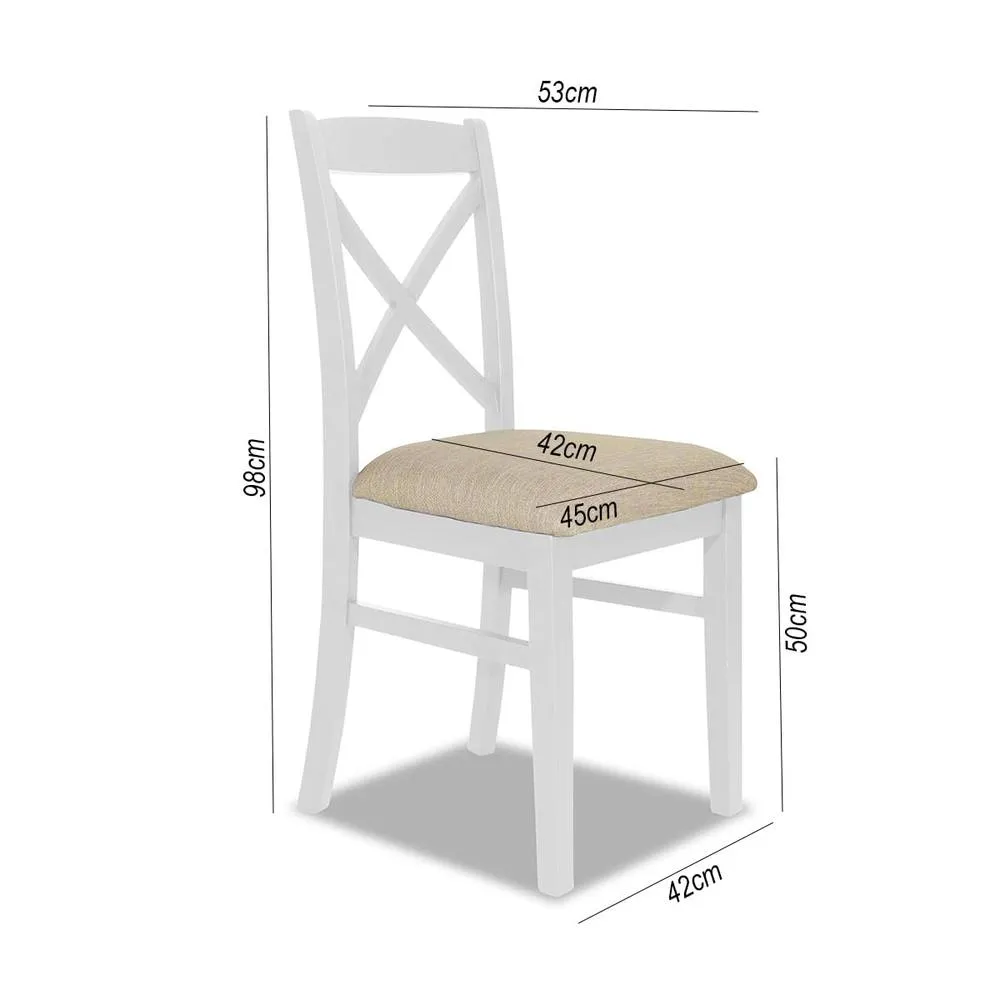 Statement Furniture Florence Crossback Upholstered Seat Dining Chair in White 2
