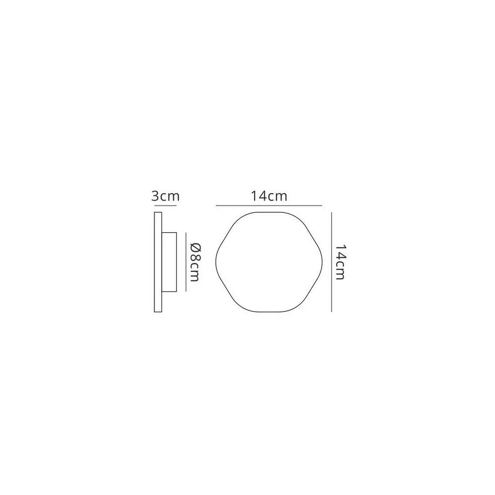 Netlighting Fusion Wall Light 14.4cm Hexagonal 6W LED 3000K 540lm Silver Paint 2