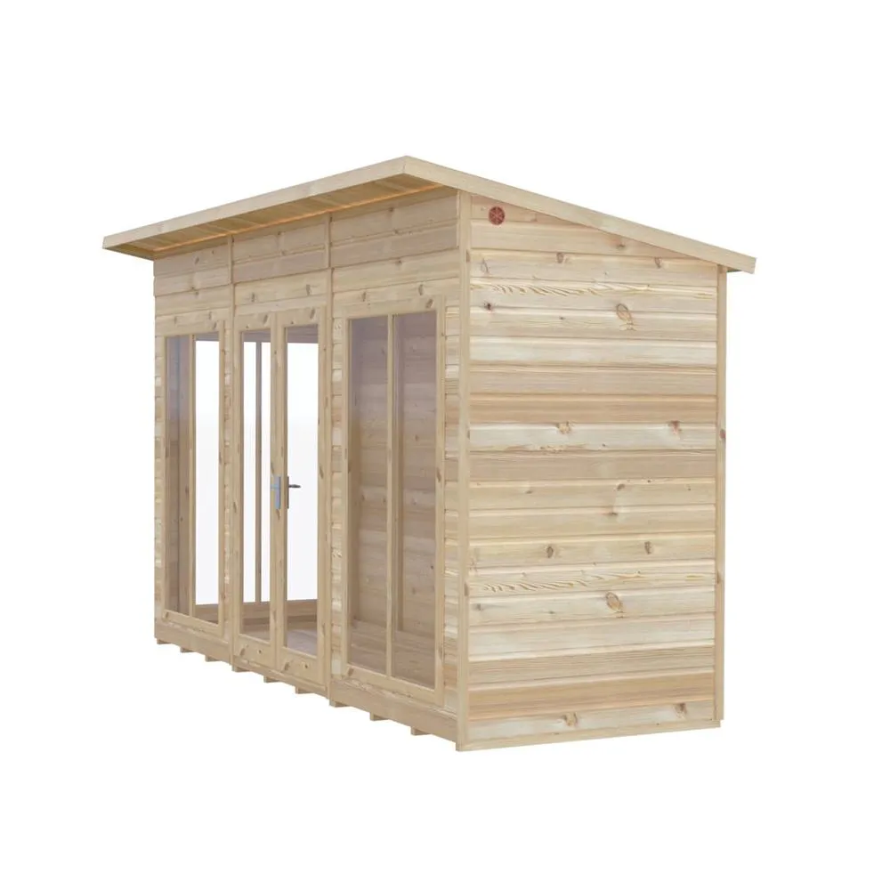Shires Lela 12x4 Summerhouse - L125.8 x W357 x H229.9 cm in Light Brown 4
