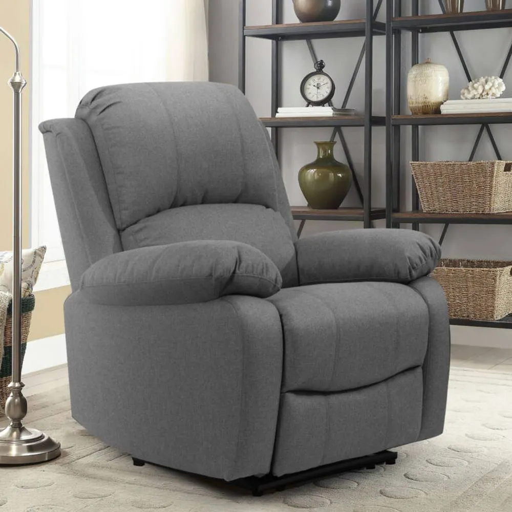 Comfy Living Ltd Luxury Fabric Reclining 3 Seater Sofa 2 Seater Sofa & Chair Set in Light Grey 2