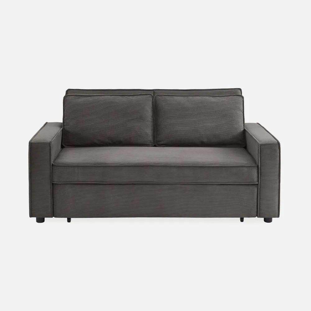 sweeek 2-seater Corduroy Sofa Bed in Grey 2