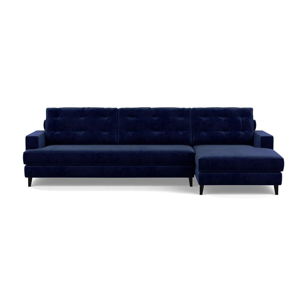 Heal's Mistral Right Hand Facing Corner Sofa Smart Luxe Velvet Midnight Black 1