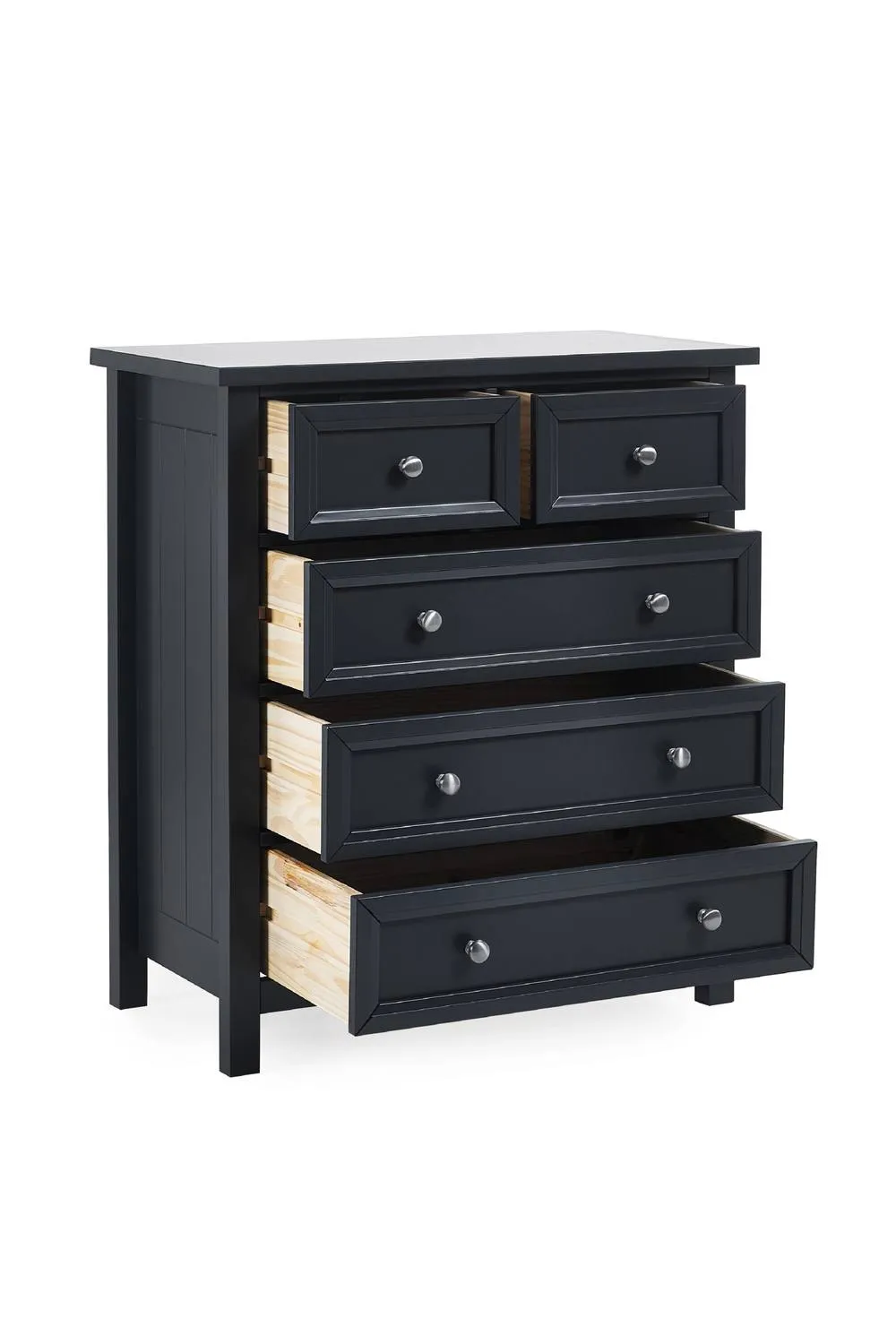 Julian Bowen Maine 5 Drawer Chest (3+2) in Dark Grey 5