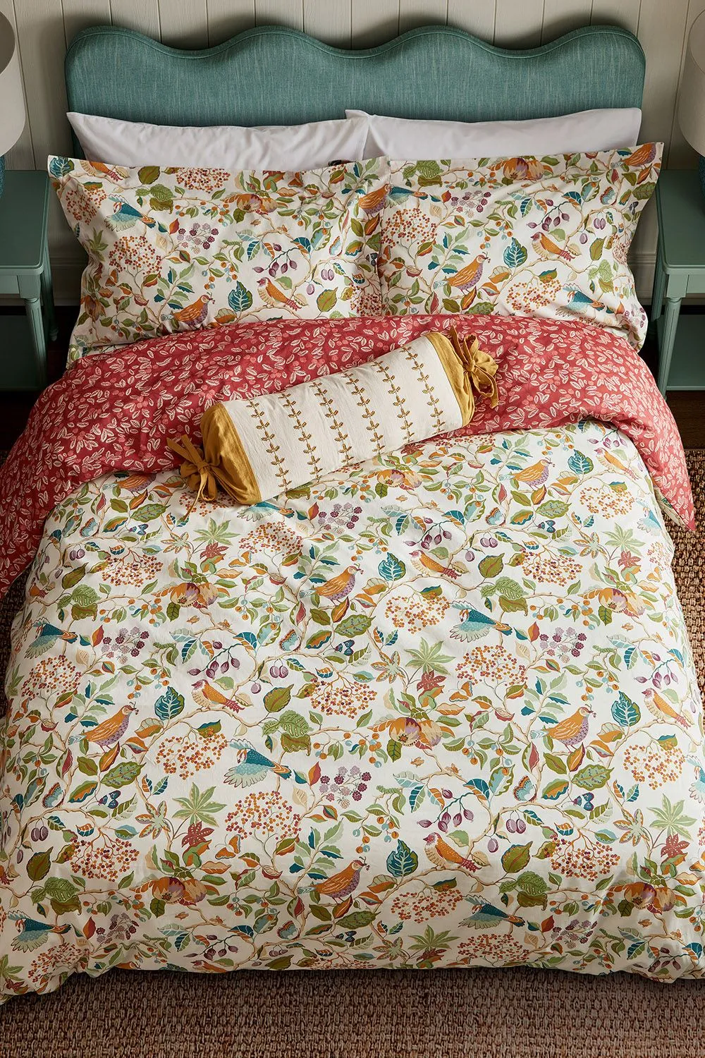 Sanderson 'Birds & Berries' Cotton Duvet Cover Set 4