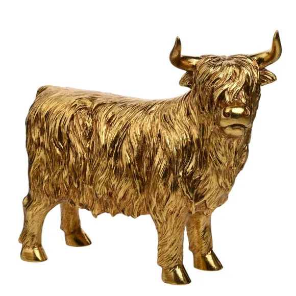 Hestia Gold Highland Cow Ornament 1