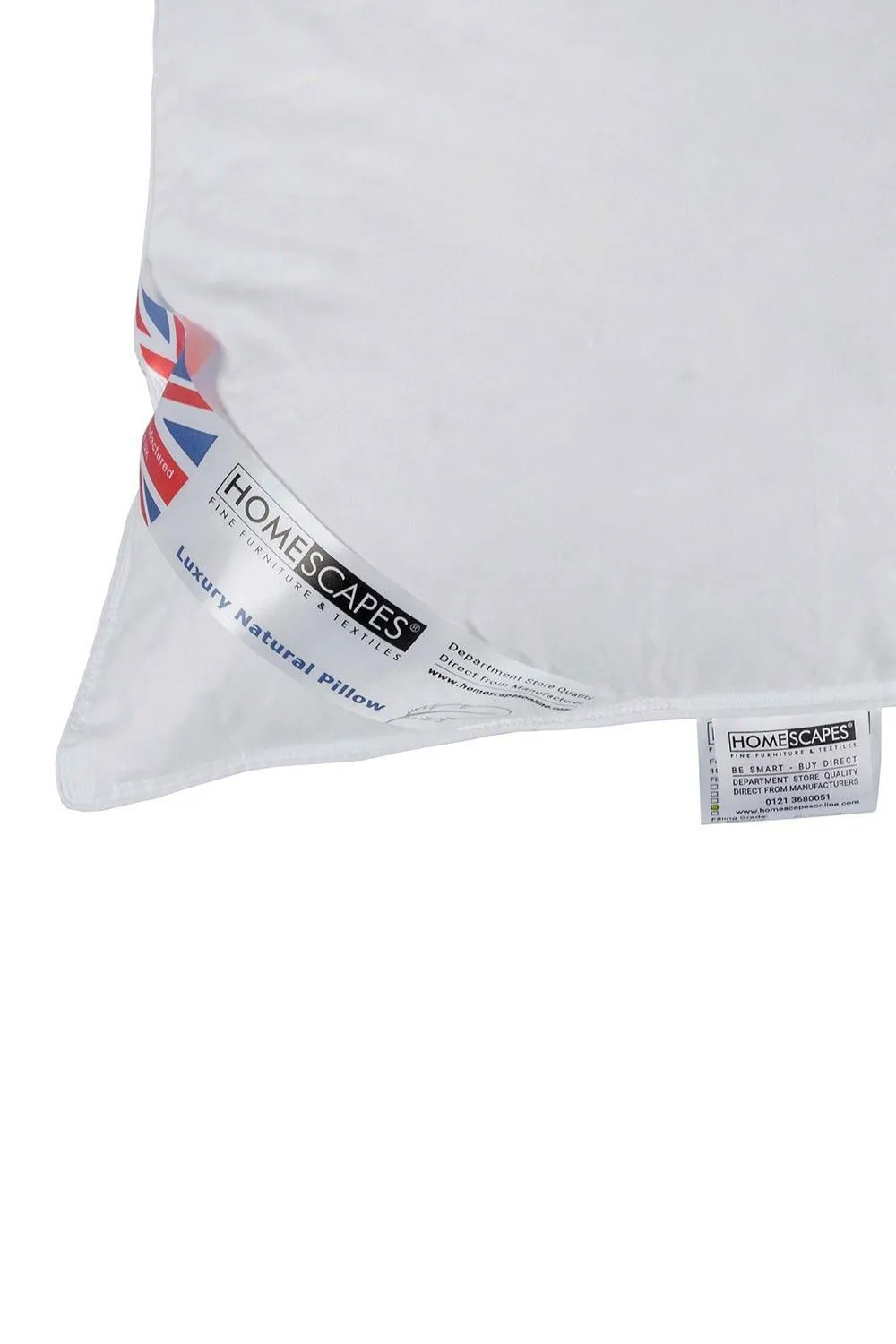 Homescapes Super Microfibre Camomile Pillow Dried Camomile Insert Extra Fill in White 4
