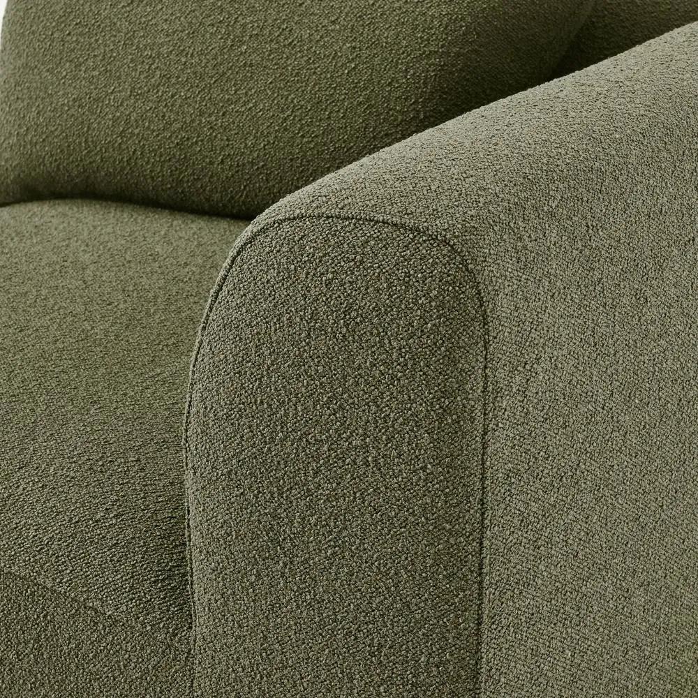 FurnitureboxUK Drift Boucle Fabric 5 Seater U-Shaped Modular Corner Sofa in Green 5